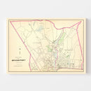 Vintage Map of Bridgeport, Connecticut 1893