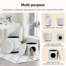 Barrel Chair With Built In Storage, 360° Swivel - Beige by HouseOfZazla