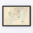 Vintage Map of Bridgeport, Connecticut 1893