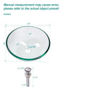 Artistic Tempered Glass Vessel Sink With Pop Up Drain