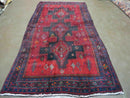 4' X 8' Antique Handmade India Geometric Oriental Wool Rug Veg Dyes Nice
