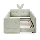 Cute Rabbit Ear Upholstered Platform Bed Frame With Safety Rail by HouseOfZazla