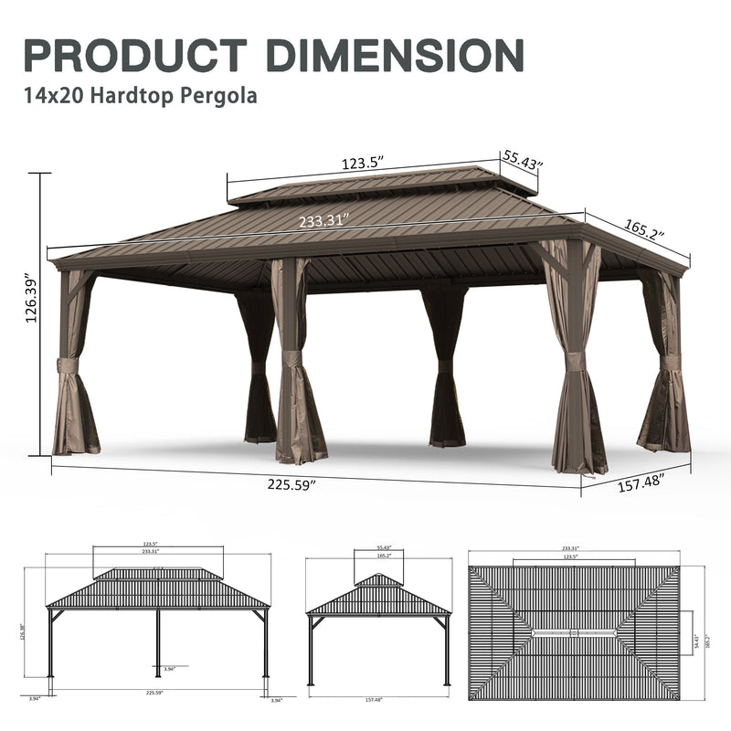 14' X 20' Hardtop Gazebo with Upgraded Features, photo 4 of 10