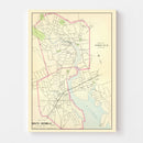 Vintage Map of Norwalk, Connecticut 1893