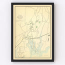 Vintage Map of Greenwich, Connecticut 1893