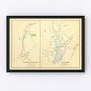 Vintage Map of Sandy Hook, Connecticut 1893
