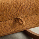 25.4"W Rocking Chair for Nursery, High Back Glider Chair with Retractable Footrest, Side Pocket, Rocking Accent Armchair with Rubber Wood Legs for Living Room/Bedroom.Caramel