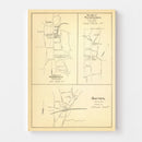 Vintage Map of Newtown, Connecticut 1893