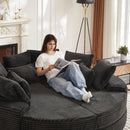 Round Oversized Sofa Bed With 5 Throw Pillows by HouseOfZazla