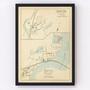 Vintage Map of Jewett City, Connecticut 1893