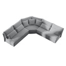 5 Seater L Shaped Sectional Sofa With Curved Corner, 7 Pillows by HouseOfZazla