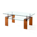 Modern Tempered Glass Coffee Table With 2 Tier Storage For Living Room by HouseOfZazla