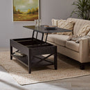 Decatur Farmhouse Lift Top Coffee Table With Storage - Black / Ash