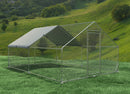 Large Metal Chicken Coop, Walk In Poultry Cage Hen Run House Rabbits Habitat Cage Spire Shaped Coop With Waterproof And Anti Ultraviolet Cover by HouseOfZazla