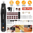 Mini Corded Rotary Power Tool Set of 186Pcs Electric Detail Sander Grinding Pen Small Drill Kit Engraver with 5 Speeds for Sanding Polishing Drilling