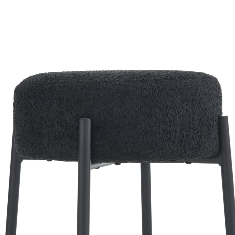 30" Tall, Round High Bar Stools, Set of 2 - Contemporary upholstered dining stools for kitchens, coffee shops and bar stores - Includes sturdy hardware support legs