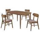 Whisten - Dining Set With Rounded Tabletop And Upholstered Chairs