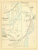 Vintage Map of Noank, Connecticut 1893