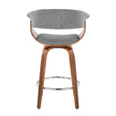 Vintage Mod - Mid Century Modern Fixed Height Counter Stool With Swivel With Round Footrest (Set of 2)