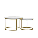 Nesting Coffee Table Set of 2 with Marble Pattern Tops