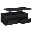 Canyon - Lift Top Table With Dual Drawers Storage Solution - Black by HouseOfZazla