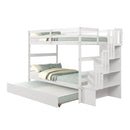 Twin Over Twin Bunk Beds With Twin Trundle And Stairway Storage Function by Unique Piece Furniture