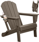 Adirondack Chair, Folding HDPE Outdoor Seating with Cup Holder by HouseOfZazla