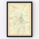 Vintage Map of Clinton, Connecticut 1893
