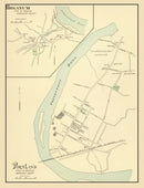 Vintage Map of Higganum, Connecticut 1893