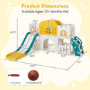 All-in-1 Toddler Slide Playset Playground with Tunnel and Ladder and Basketball by LJGDeals