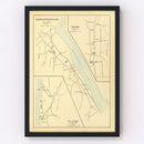 Vintage Map of Haddam, Connecticut 1893
