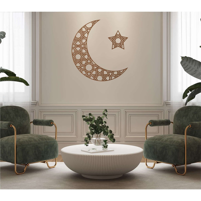Crescant And Star Metal Wall Art