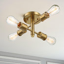 Ephemeral - 4 Lights Semi Flush Mount Ceiling Pendant - Antique Brass / Clear / Gold by HouseOfZazla
