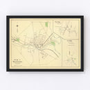Vintage Map of Central Village, Connecticut 1893