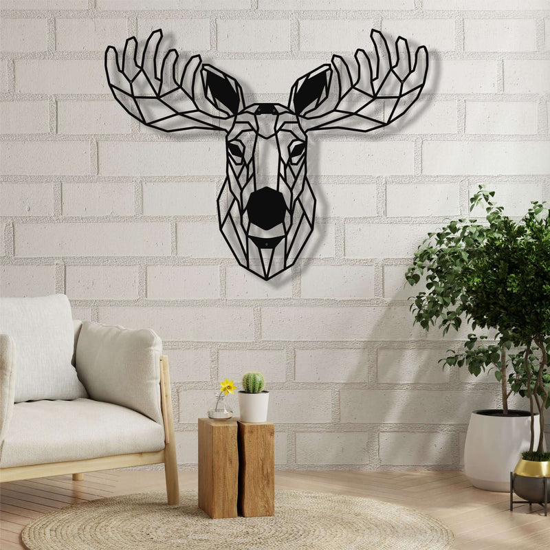 Geometric Moose Metal Wall Art