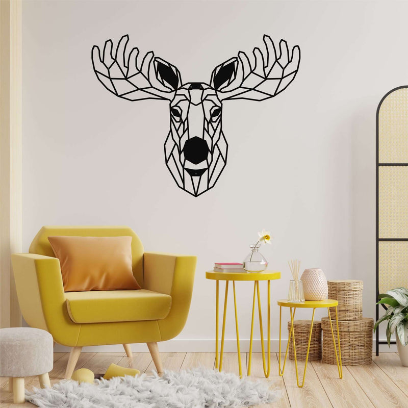Geometric Moose Metal Wall Art