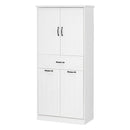 Modern Bathroom Storage Cabinet With Two Laundry Baskets, One Drawer, Adjustable Shelf