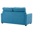 59.4" Loveseat Sofa with Pull-Out Bed Modern Upholstered Couch with Side Pocket for Living Room Office, Blue
