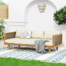 Claremont 3 Seater Daybed Teak Acacia Wood Water Resistant Cushions by HouseOfZazla