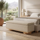 Modern 50" Oatmeal Upholstered Storage Bench