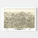 Vintage Map of Peabody, Massachusetts 1877