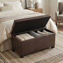 Dover - Storage Ottoman Bench - Distressed Brown by Unique Piece Furniture