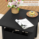 Outdoor Side Table with 1.89" Umbrella Hole Patio Umbrella Table Base Stand-Black by LJGDeals