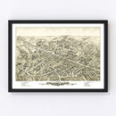Vintage Map of Peabody, Massachusetts 1877