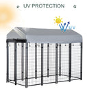 8' x 4' x 6' Dog Playpen Outdoor, Dog Kennel Dog Exercise Pen with Lockable Door, Water-resistant Canopy, for Medium and Large Dogs