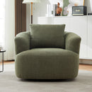 360° Swivel Barrel Sofa Chair With Throw Pillow, Upholstered Accent Chair