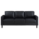 Weld 3 Piece Upholstered Track Arm Sofa Set - Black by HouseOfZazla