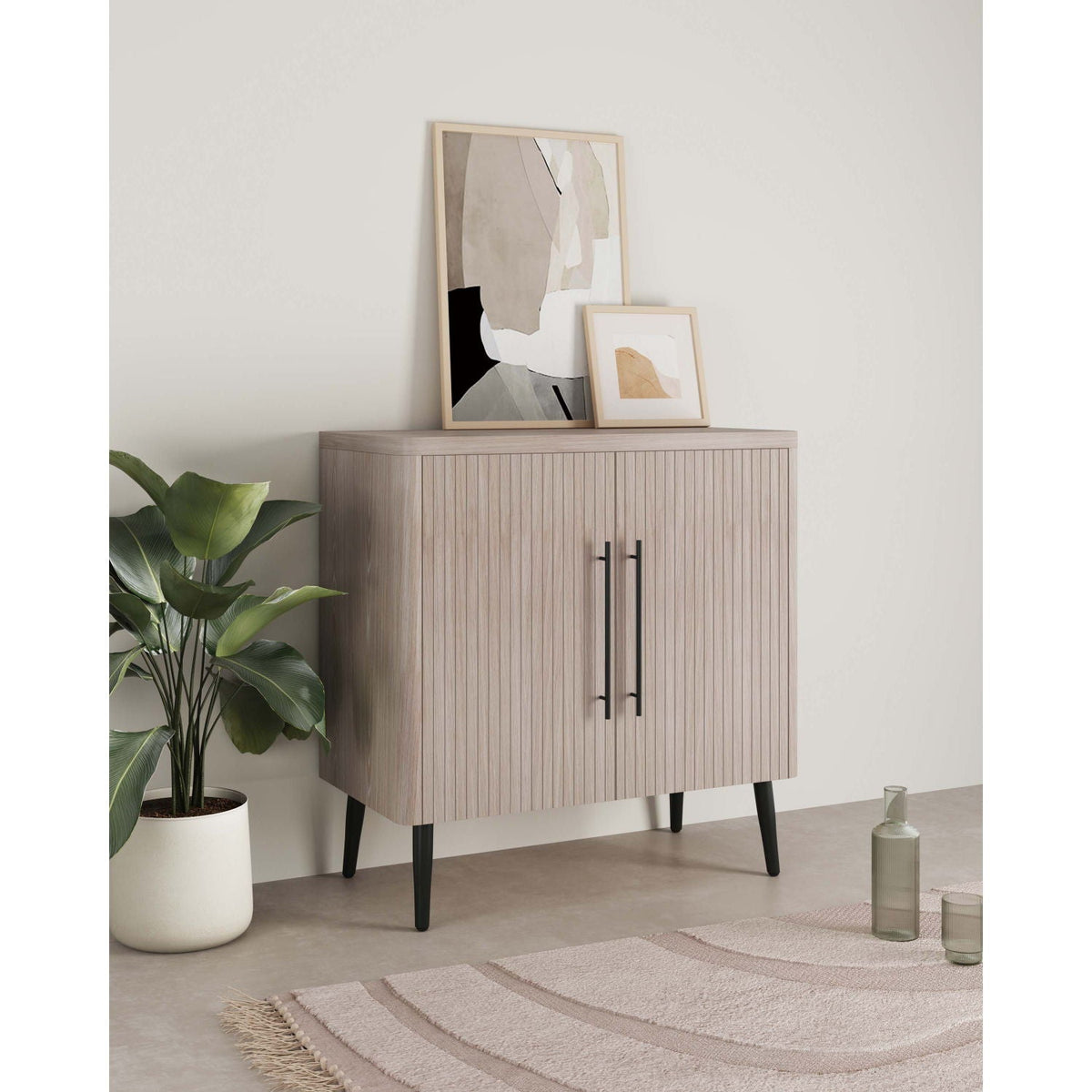 Jodie - Fluted Accent Cabinet - Oak, photo 6 of 11