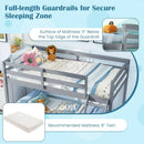 Twin Over Full Bunk Bed Low Floor Bunk Bed Frame by LJGDeals