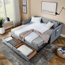 Daybed With Trundle And Storage Drawers, Flat Arms With Pocket by HouseOfZazla